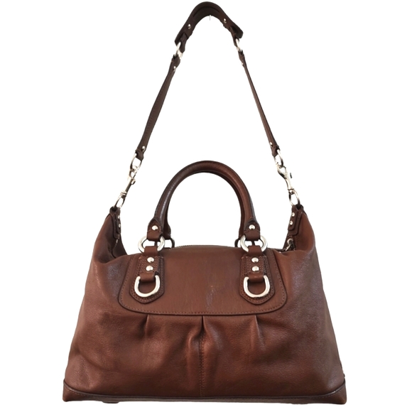 COACH Ashley Sabrina Pleated Convertible Satchel Duffle Bag Walnut F15445 - Picture 13 of 16